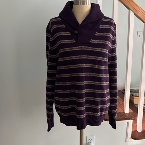 Brooks Brothers 346 100% Lambswool Stripped Sweater Size Small - Picture 1 of 8